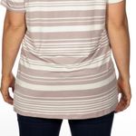 Love j  Khaki Striped Distressed Cut Out Tee Photo 5