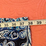 Olivia Matthews Blue & White Paisley Print Dress | Bell Sleeves | Classic Shift Photo 7