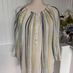 CHAPS 3/4 Sleeve Yellow Lulu Stripe Top Photo 3