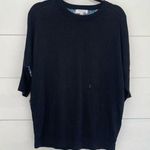 Derek Lam Wool Blend Black Blue Patterned Short Sleeve Sweater Photo 0