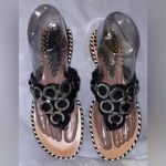 Vince Camuto  Black/Silver Flip Flop Sandals Made In Brazil Size 6.5 Photo 1