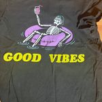 Call Your Mother Black Graphic Tee with Skeleton Design Medium Photo 1