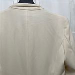 ZARA Cream Long Line Hook & Eye Closure 100% Polyester Blazer - Size Large Photo 9