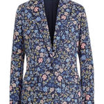 Ralph Lauren Lauren  Floral Satin Single Button Blazer Size 4 Photo 0