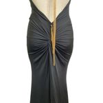 Miss Avenue Halter Open Back Gold Chain Drop Sexy Gown Black Size Small NWT Photo 2