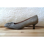 Donald Pliner Donald J Pliner Suede Flower Kitten Heel Square Toe Pumps Soft Gray Size 8 Photo 1