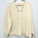 Madewell Cream V Neck Cozy Sweatshirt Casual Outdoors Photo 0