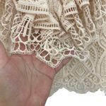 ZARA Lace Ruffle Top M Beige Cream Cropped Boho Prairie Cottagecore Romantic Photo 11