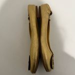 Tory Burch  Reva Gold Metallic Ballet Flats Grained Leather Logo Size 7 Y2K Photo 8