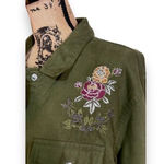 Blue Rain Long Sleeve Embroidered Button Down Women’s L Army Green Photo 3