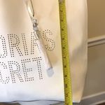 Victoria's Secret VICTORIA SECRET White Tumbled Laser Cut Logo Shoulder Tote Bag w Silver Interior Photo 9