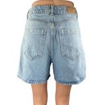 ZARA Women's Blue Light Wash High Waisted Boyfriend Denim Jean Shorts Size 6 Photo 2