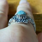 Natural Blue Moon Turquoise Sterling Silver Ring Size 8 Photo 1