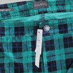 Talbots Velveteen Women 20Wp Green Plaid Skinny Ankle High Waist Tartan Corduroy Photo 2