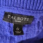 Talbots Royal Blue Crewneck Cableknit Sweater Photo 6