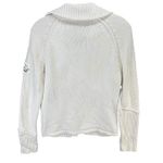 DKNY Y2K Sweater Jacket Womens M Cream Ribbed Full Zip Turtle Neck Classic Retro Photo 5