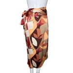 Dress Forum  Skirt Womens‎ Small Red Brown Geometric Print True Wrap Midi Artsy Photo 3