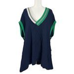 Free People  Oversized Preppy Kenzie Tunic Sweater Dress Vest Navy Size Small Photo 7