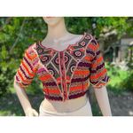 Women’s Colorful Ethnic Indian Embroidered Corset Crop Top Small Photo 2