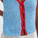 Free People NWT  Sicily Shell Sweater in Baby Blue Combo Photo 1