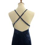 Neon Blonde Blue Velvet Long Dress Size‎ Small Photo 5