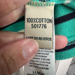 L.L.Bean  Blue & Green Striped Cotton Relaxed Fit Knit Top Women’s Size XL Photo 6
