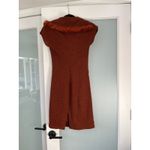 Tracy Reese New York Fringed Collar Dress Size 4 Rust Textured Sheath Photo 2