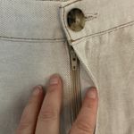 Madewell The Dean Easy Straight Leg Cuffed Cotton Linen Blend Pants Bone 31 New Photo 2