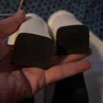 Size 11 white knee high chunky heel boots Photo 2