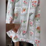 Tuckernuck Block print windbreaker hoodie rain jacket zip up 1/4 floral watercolor pastel Photo 7