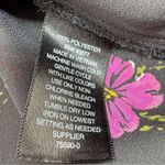 Worthington  Floral Tiered Ruffle Bell Sleeve Blouse Black Pink‎ Large Photo 9