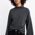 Madewell  Charcoal Gray Bell Sleeve Sweatshirt Photo 0