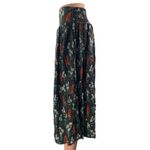 Natural Life  Addie Black Floral High Waisted Slit Pleated A Line Midi Skirt XS Photo 1