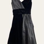 Tadashi Shoji Tadashi Vintage Black Velvet Satin Sleeveless A-Line Retro Cocktail Dress Size 6 Photo 0