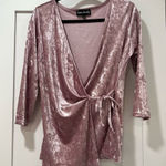 Inner Beauty Pink Velvet Wrap Top | Size Medium Photo 0