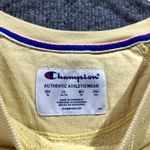 Champion  Athletics Powerblend Sweatshirt Womens XL Yellow Fleece Lined Crew Neck Photo 3