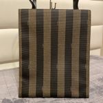 Fendi Vintage Logo Stamp Pequin Coated Canvas Shoulder Bag Photo 3