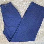 70s Vintage High Waisted Jeans Waist 26" Topstitched Pattern Waist Blue Size 24 Photo 0