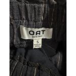 OAT New York Linen Cotton Blend Navy Camel Striped High Rise Shorts (S) Photo 2