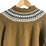 SEA New York Brown Wool Novelty Fair Isle Mock Neck Pullover Sweater Sz M Size M Photo 11