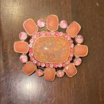 Ornate Pink Sparkly Floral Brooch Photo 3