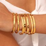 Boutique NEW Solid 18k Gold Filled Rainbow Star Cuff Adjustable Stacking‎ Bracelet Photo 9
