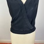 Ramy Brook  Black Surplice Tie Tank Top Photo 4