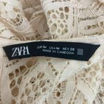 ZARA Lace Ruffle Top M Beige Cream Cropped Boho Prairie Cottagecore Romantic Photo 14