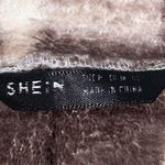 SheIn fuzzy plaid crop flannel Photo 2