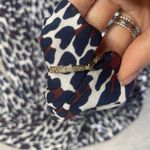 Tory Burch Medium Blue Brown Leopard Cheetah 3/4 Sleeve Midi Dress Stretch Photo 3