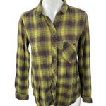 Urban Outfitters BDG Green Plaid Check Flannel Long Sleeve Button Down Shirt S Photo 0