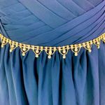 Luullu Sleeveless Gown Prom Jeweled Navy Chiffon Max Dress Pageant Size 10 Photo 4