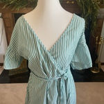 Velvet Tees Velvet by Graham &‎ Spencer Jayel Cotton Stripe Wrap Dress Green Wrap Size XS Photo 3