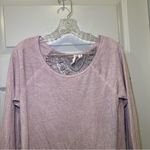 Others Follow Purple Scoop Neck Lace Crochet Accent Split Back Blouse size M Photo 5